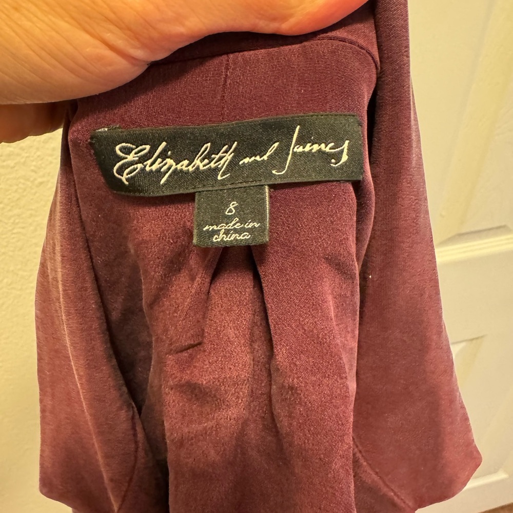 Elizabeth And James Essential Crepe Blazer SILK Burgundy 8 - Picture 7 of 7